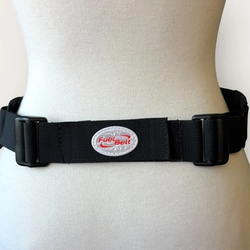 Fuel Belt Bottle Hydration Holder Zip Pouch Waist Belt Sports Stretchy Black OS